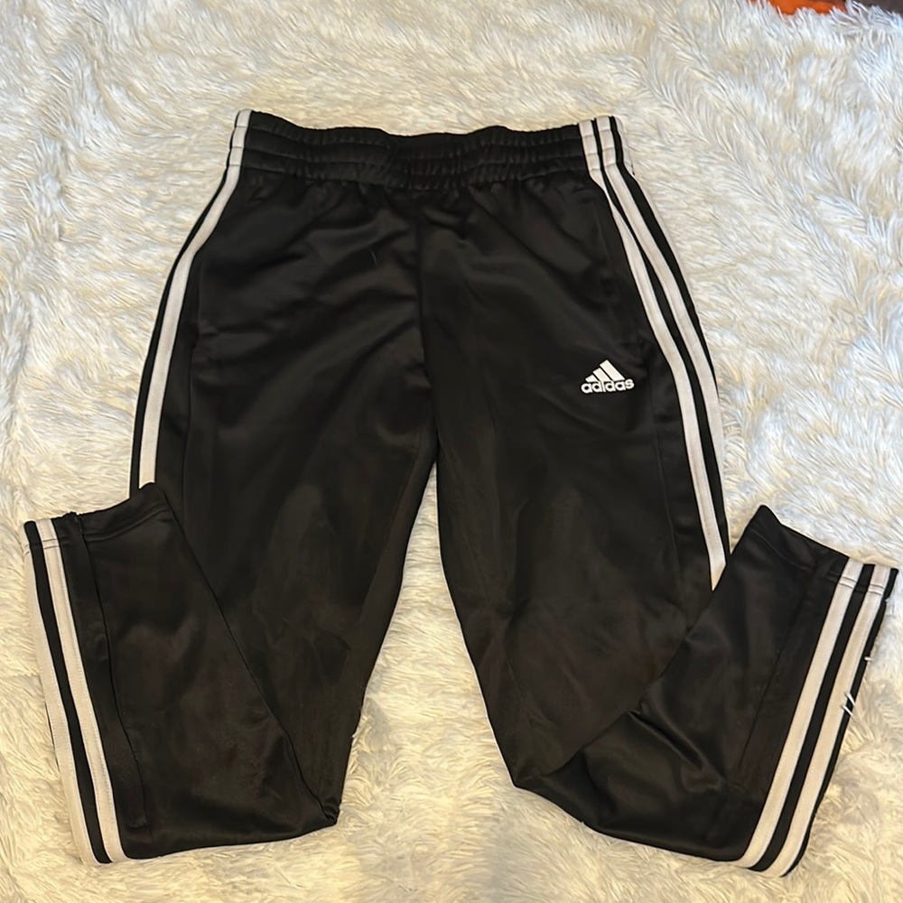 Adidas Black Sweatpants with Signature Stripes
